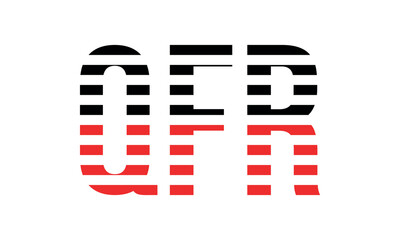 QFR three initial letter iconic line negative space minimal logo design vector template. monogram, abstract, wordmark, business, typography, minimalist, brand, company, flat, modern, unique, simple