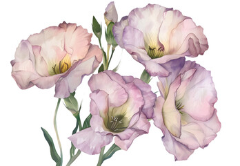 A Lisianthus isolated on transparent background. PNG file