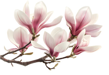 pink magnolia flower isolated on white background