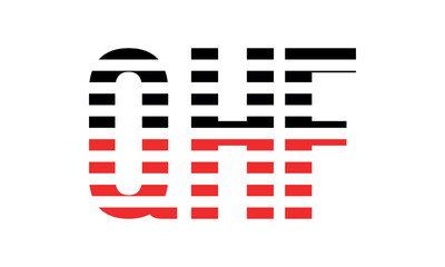 QHF three initial letter iconic line negative space minimal logo design vector template. monogram, abstract, wordmark, business, typography, minimalist, brand, company, flat, modern, unique, simple