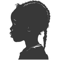 Silhouette african girl black color only