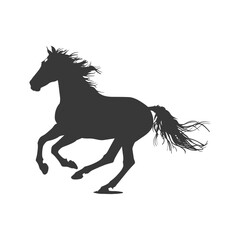 Silhouette a horses galloping black color only