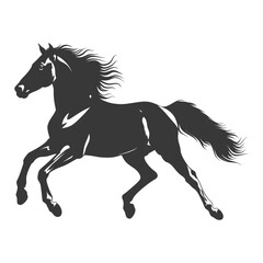 Silhouette a horses galloping black color only