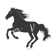 Silhouette a horses galloping black color only