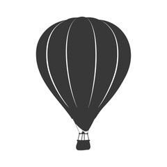 Obraz premium Silhouette air balloon black color only
