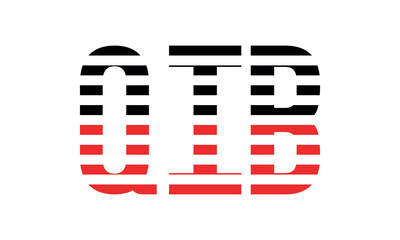 QIB three initial letter iconic line negative space minimal logo design vector template. monogram, abstract, wordmark, business, typography, minimalist, brand, company, flat, modern, unique, simple