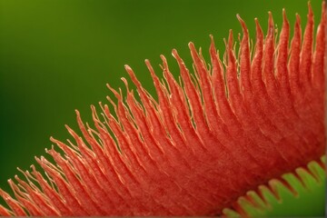 close-up of the red spiky bracts of a plant
