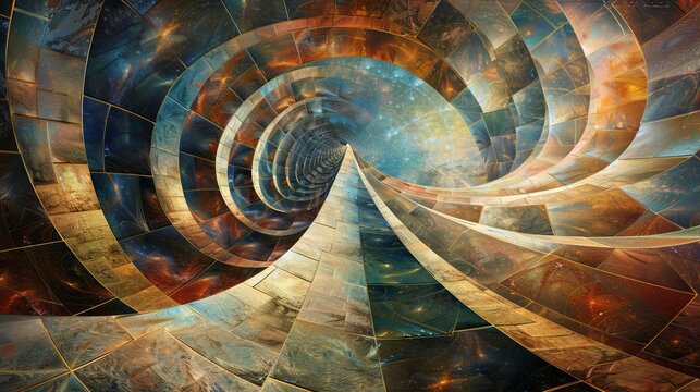 Infinite Cosmic Spiral - Abstract Space-Time Concept