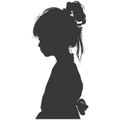 Silhouette asian girl alone black color only