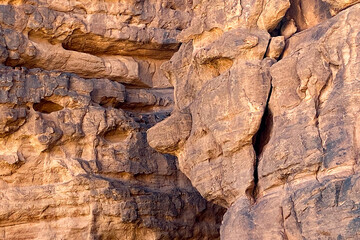 Tadrart landscape in the Sahara desert, Algeria. A view of a rock that erosion has sculpted into the profile of a comic or cartoon character - 750082332