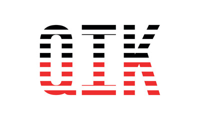 QIK three initial letter iconic line negative space minimal logo design vector template. monogram, abstract, wordmark, business, typography, minimalist, brand, company, flat, modern, unique, simple