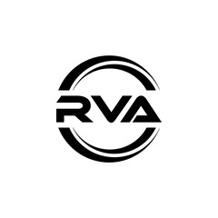 RVA letter logo design with white background in illustrator, vector logo modern alphabet font overlap style. calligraphy designs for logo, Poster, Invitation, etc.