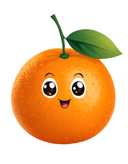 Illustration of a fruit mandarin with a funny face