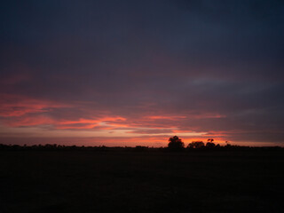 sunset over the fields