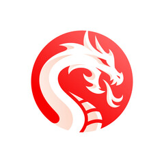 Mythological animal Dragon Colorful mascot logo vector template. Dragon vector illustration