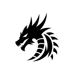 Abstract dragon face head, dragon logo vector illustration