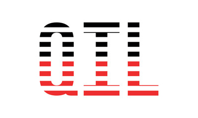 QIL three initial letter iconic line negative space minimal logo design vector template. monogram, abstract, wordmark, business, typography, minimalist, brand, company, flat, modern, unique, simple