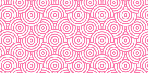 Modern diamond geometric waves spiral pattern and abstract circle wave transparent lines. pink seamless tile stripe geomatics create retro square line backdrop pattern background. Overlapping Pattern.
