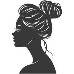 Silhouette women head thick black color only