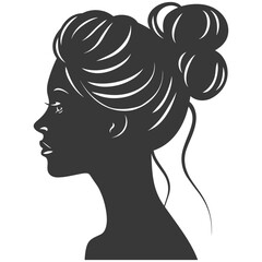 Silhouette women head thick black color only