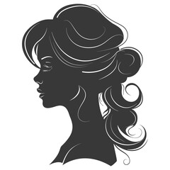 Silhouette women head thick black color only
