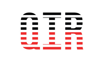 QIR three initial letter iconic line negative space minimal logo design vector template. monogram, abstract, wordmark, business, typography, minimalist, brand, company, flat, modern, unique, simple