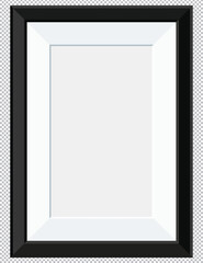 Realistic horizontal picture frame isolated on transparent background.
