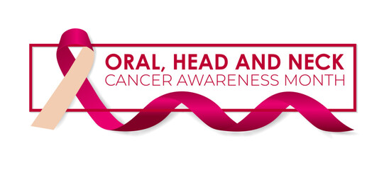 Oral, Head and Neck cancer awareness month observed each year in April. Greeting card, Banner poster, flyer and background design.