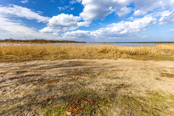 Fototapeta premium Water reservoir in Poraj in spring on a lake