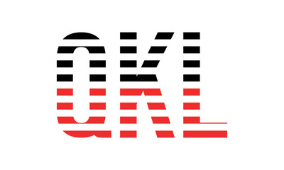 QKL three initial letter iconic line negative space minimal logo design vector template. monogram, abstract, wordmark, business, typography, minimalist, brand, company, flat, modern, unique, simple