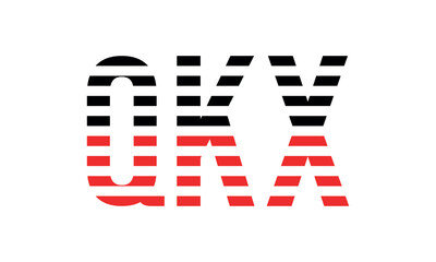 QKX three initial letter iconic line negative space minimal logo design vector template. monogram, abstract, wordmark, business, typography, minimalist, brand, company, flat, modern, unique, simple