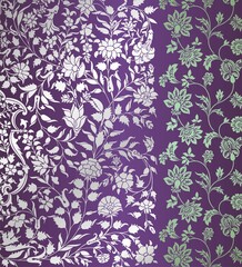 wedding card design, traditional paisley floral pattern , royal India	