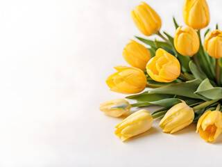 A Beautiful Composition of Yellow Tulip Spring Flowers
