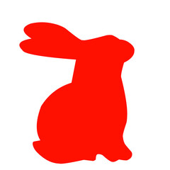 Red Rabbit Silhouette