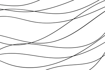 Thin line wavy abstract vector background. Curve wave. Line art striped graphic template. - obrazy, fototapety, plakaty