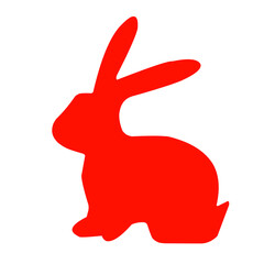 Red Rabbit Silhouette