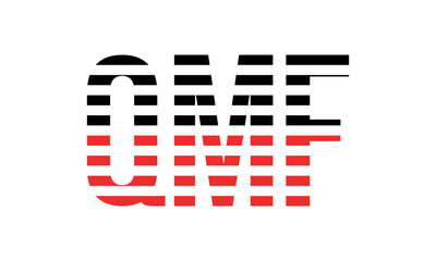 QMF three initial letter iconic line negative space minimal logo design vector template. monogram, abstract, wordmark, business, typography, minimalist, brand, company, flat, modern, unique, simple