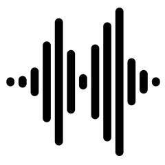Vector illustration of black sound wave icon. Abstract music waves, radio signal frequencies and digital sound visualization. isolated on a white background