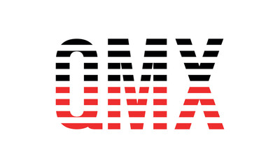 QMX three initial letter iconic line negative space minimal logo design vector template. monogram, abstract, wordmark, business, typography, minimalist, brand, company, flat, modern, unique, simple