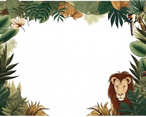 Obraz premium minimalistic design Illustration Safari Animal Frame template
