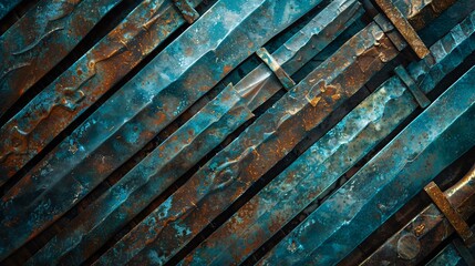 Abstract background shows sword texture. Blades of metal enhance allure.