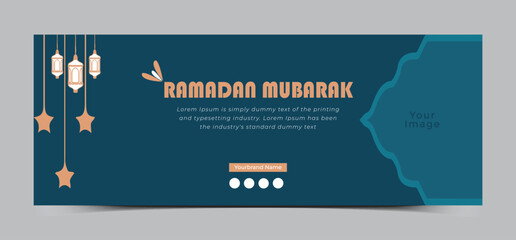 Ramadan Mubarak social media cover design template