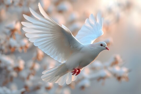 Pigeon isolated on transparent background, White dove isolated over transparent background, Pigeon flying.