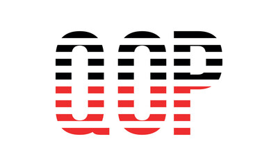 QOP three initial letter iconic line negative space minimal logo design vector template. monogram, abstract, wordmark, business, typography, minimalist, brand, company, flat, modern, unique, simple