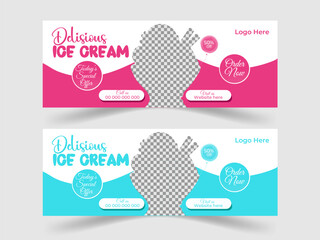 Creative facebook social media post design for ice cream.