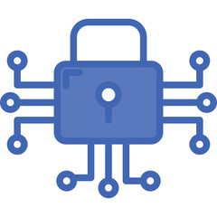 Security Vector Line Filled Blue Icon