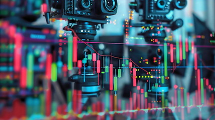 Fototapeta premium A Window into Wealth: Stock Exchange Data Charts Demystified