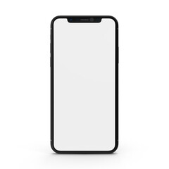 Realistic 3D smartphone mockup AD. Cellphone frame with blank display,  Modern smartphone, Mobile phone frame less blank screen, Template for infographics or presentation UI design interface