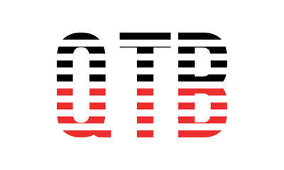 QTB three initial letter iconic line negative space minimal logo design vector template. monogram, abstract, wordmark, business, typography, minimalist, brand, company, flat, modern, unique, simple