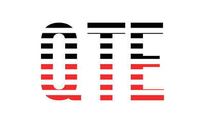 QTE three initial letter iconic line negative space minimal logo design vector template. monogram, abstract, wordmark, business, typography, minimalist, brand, company, flat, modern, unique, simple